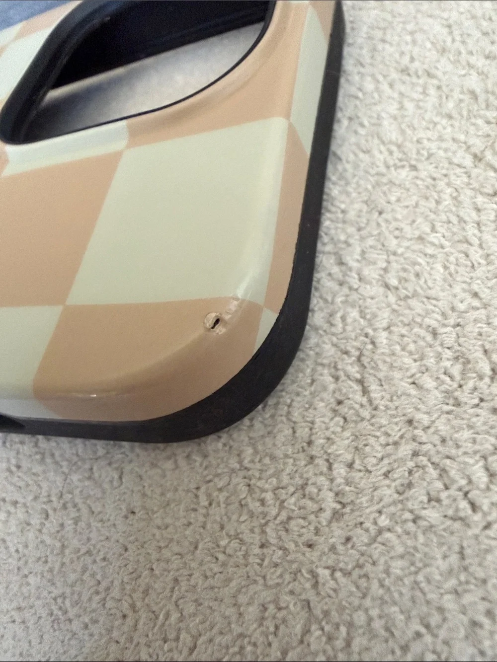 Neutral Beige Checkered Phone Case - Casely